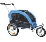 Booyah Strollers Medium Dog Stroller and Trailer Combo with Suspension