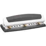 Swingline Desktop Hole Punch, Hole Puncher, Precision Pro, Adjustable, 2-3 Holes, 10 Sheet Punch Capacity, Navy/Gold (74089)