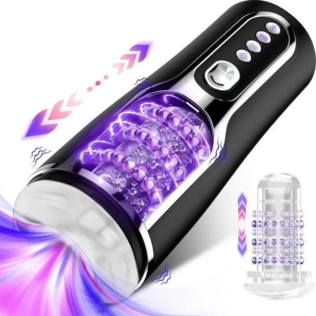 Automatic Male Masturbator,KERERO Male Masturbators Sex Toys for Men with 10 Thrusting & Vibrating Modes, Male Sex Toys Stroker Adult Toys with Texture, Pocket Adult Sex Toys