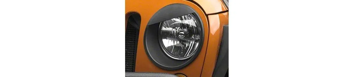 RedRock Angry Eyes Headlight Conversion; Black (07-18 Jeep Wrangler JK)