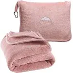 BlueHills Premium Soft Long Travel Blanket Pillow for Tall Airplane Flight Blanket 70 x48 inch Throw in Soft Bag Case with Hand