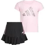 adidas girls 2 Piece Ruffle Skort & T-shirt Skirt Set