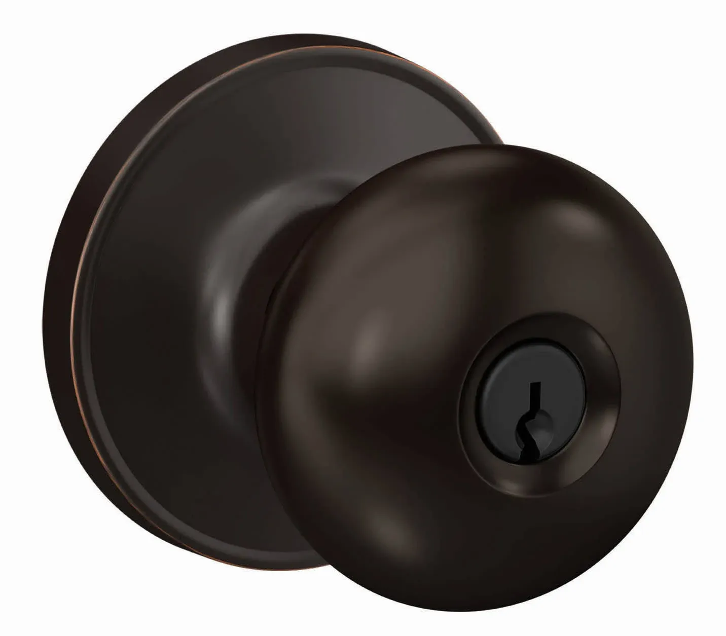 Schlage Residential J54 - Entry Lock Stratus Knob with C Keyway, 16255 Latch and 10101 Strike