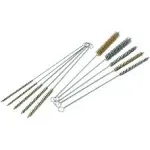 10 Piece Tube Bottle Brush Kit Brass Stainless Steel Bristle 12&#034; Long 1/4 -3/4in