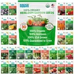 Back to the Roots Heirloom Organic, Non-GMO & USA Grown Seeds, 30ct Herb, Fruit, and Veggies, Assortment May Vary, Guaranteed to Grow