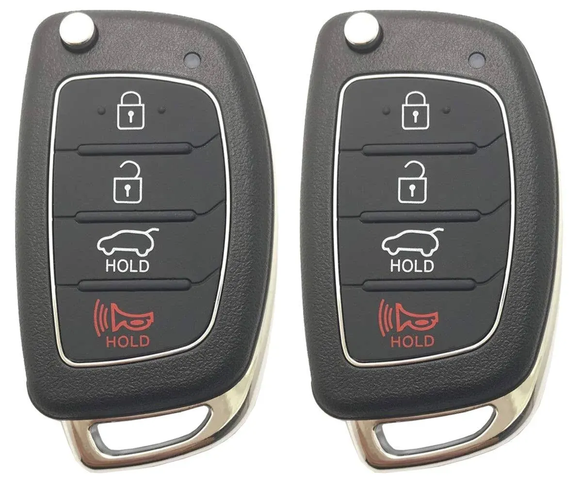 Horande Folding Replacement Key Fob Cover Case Fit for Hyundai 2015-2017 Sonata 2013-2015 Santa Fe Tucson Keyless Entry Key Fob Shell (Pack 2)