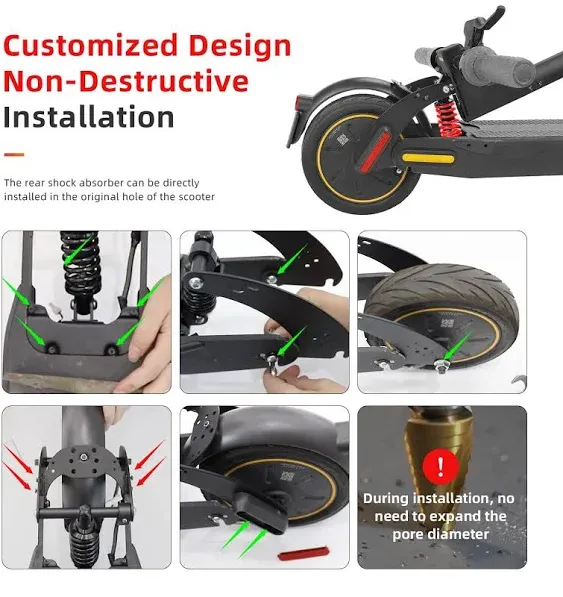 ulip Rear Suspension Upgrade Kit Shock Absorber for Segway Ninebot Max G30 G30LP G30E Electric Scooters with Rear Fender and Large Taillight