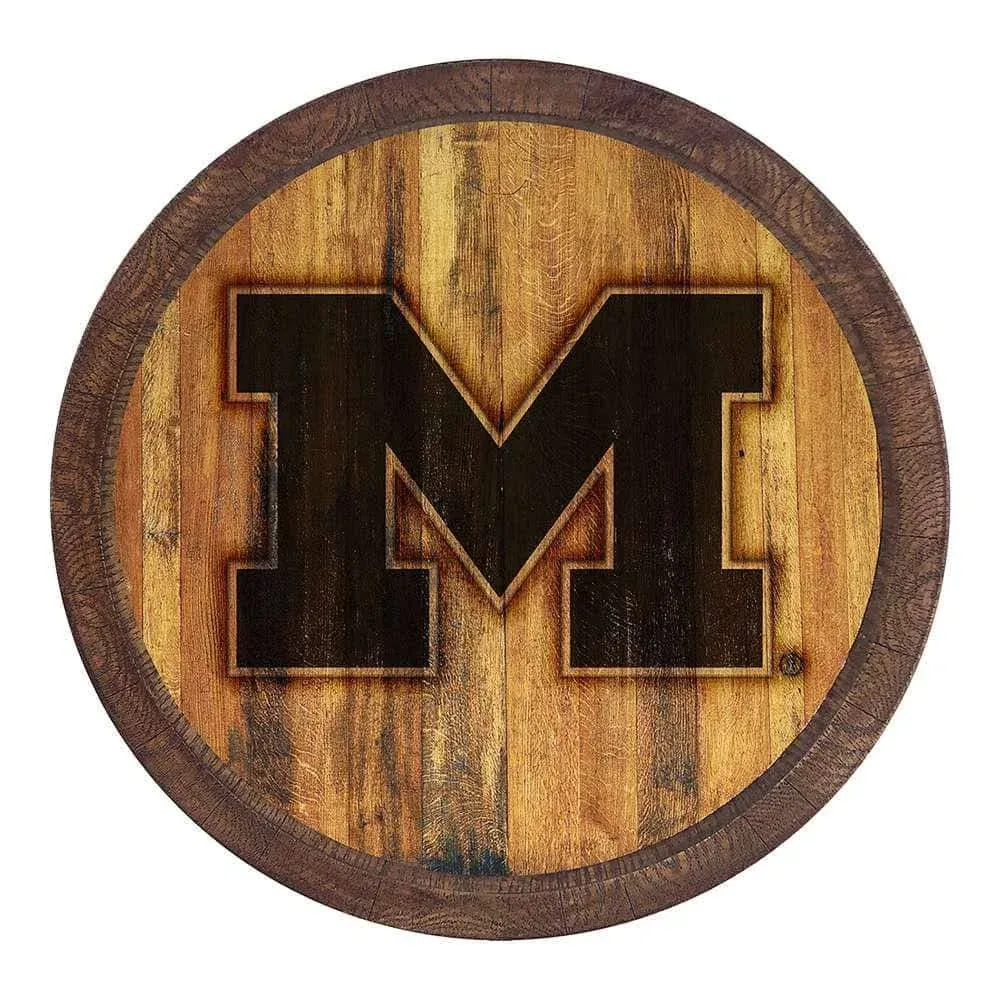 NCAA Michigan Wolverines FAUX Barrel Top Sign