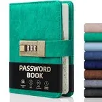 WEMATE Password Book with Lock, Password Book with Alphabetical Tabs 600+ Passwo