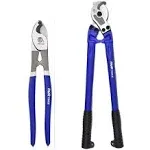 2Pcs Heavy Duty Cable Cutters Set - 10&14-inch,for Copper and Aluminum Cable Cutter, Includes 2 Pcs,Stainless Steel Wire Rope Cutter