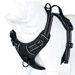 Soft Front Dog Harness .Best Reflective No Pull Harness with Handle and 2 Leash Attachments