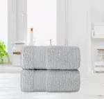 Chic Home Luxurious 2-Piece 100% Pure Turkish Cotton Bath Sheet Towels, 34"x68", Jacquard Weave Design, Oeko-Tex Grey