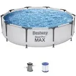 Bestway 10' x 30" Steel Pro Frame Max Round Above Ground Swimming Pool with Pump