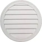 Ekena Millwork 22-in x 20-in White Round Urethane Gable Louver Vent