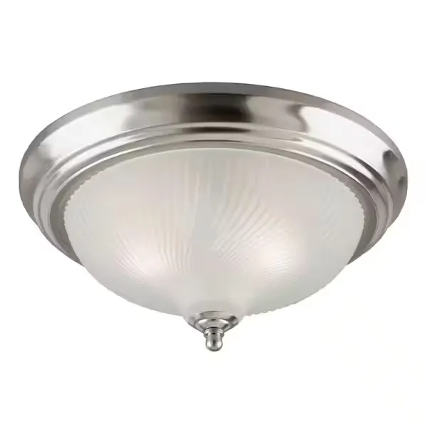 Westinghouse Lighting 6430600 Three-Light Flush-Mount Interior Ceiling Fixture, Brushed Nickel Finish with Frosted Swirl Glass