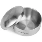 Stainless Steel Shaving Soap & Cream Bowl with Lid | Three-walls Heat Preservation | Heavy Weight Steel （270g/ 0.59ib