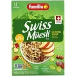 Familia Swiss Muesli Cereal, 0g Added Sugar, Energy-Packed Cereal with Raisins, Hazelnuts and Almonds, 29 Ounce Box (Pack of 1)