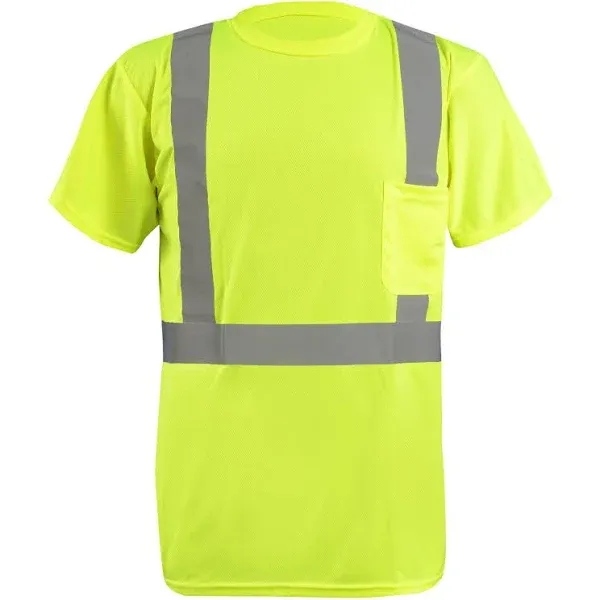 OccuNomix Wicking Birdseye Mesh Safety T-Shirt - Yellow/Orange- Type R Class 2 - LUX-SSETP2B