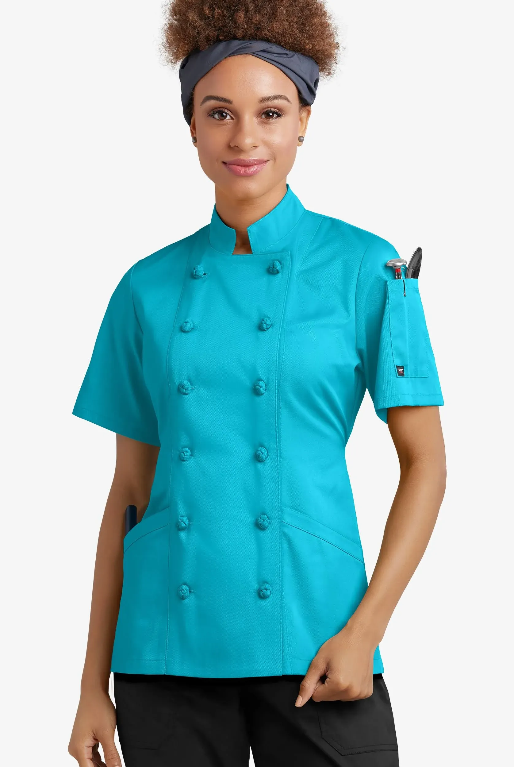 Women's Chef Coat with Knotted Cloth Buttons