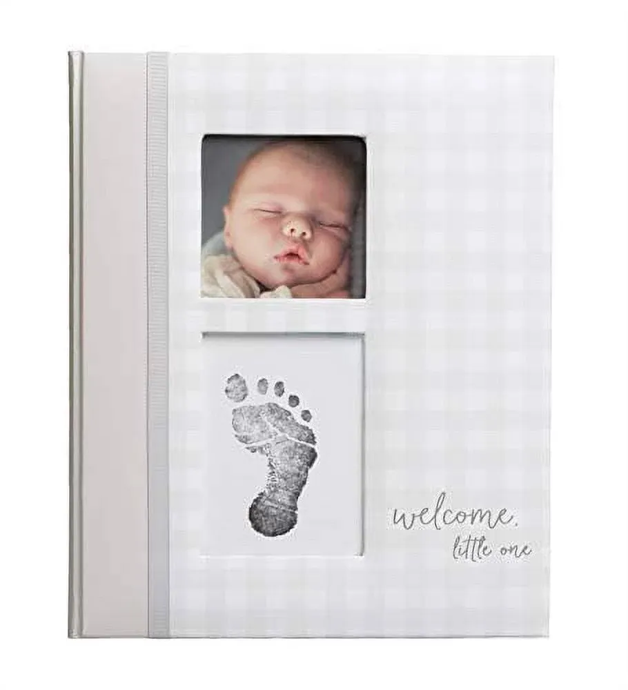 Pearhead Gingham Baby Memory Book - Gray