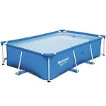 Bestway Metal Frame Pool 102&#034;X67&#034;X24&#034; Rectangle Plastic-Liner Above-Ground Blue