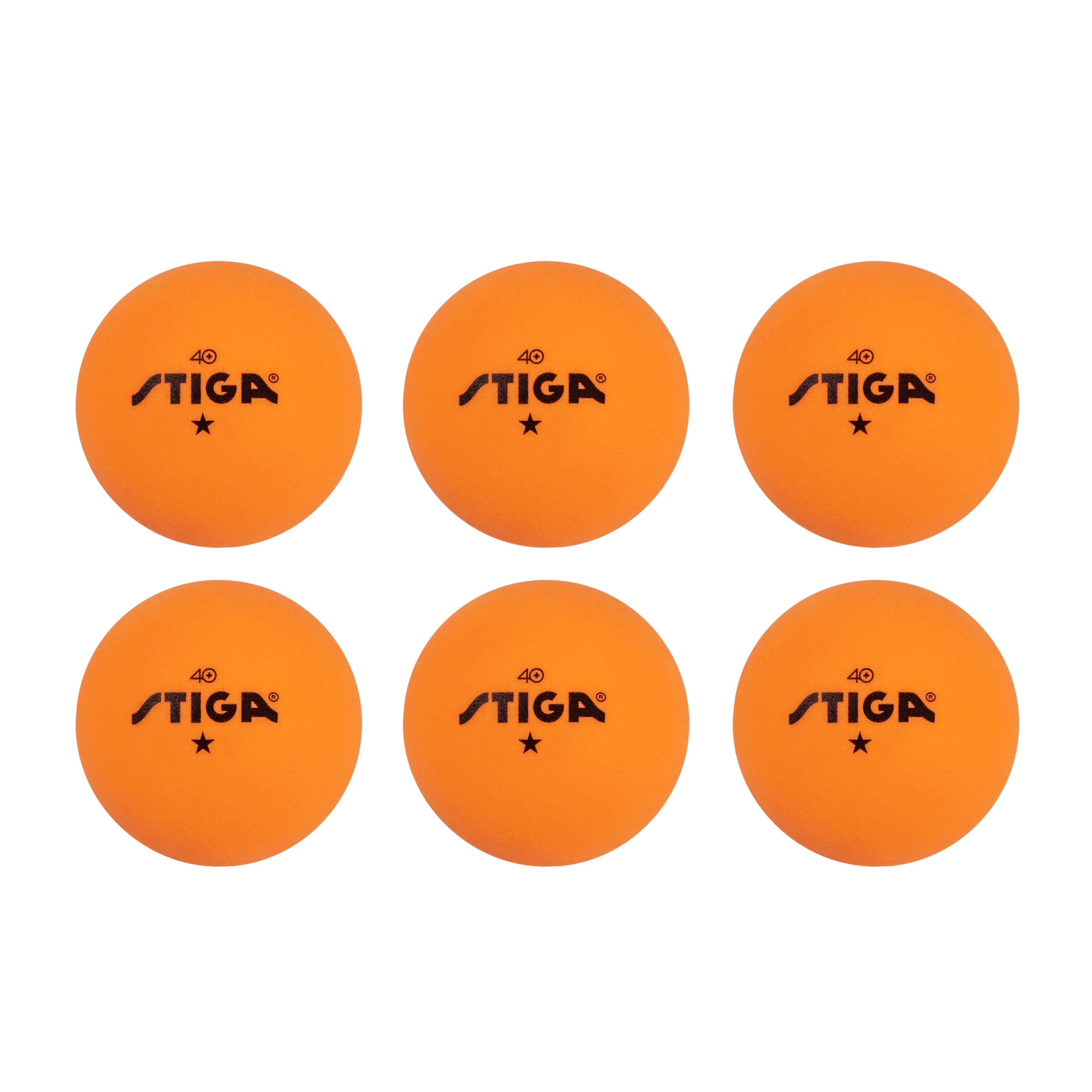 STIGA Ping Pong Balls – 6pk White or Orange 1-Star Table Tennis Balls, Official Size 40mm ABS Balls, Ultimate Durability for Indoor/Outdoor Ping Pong Tables