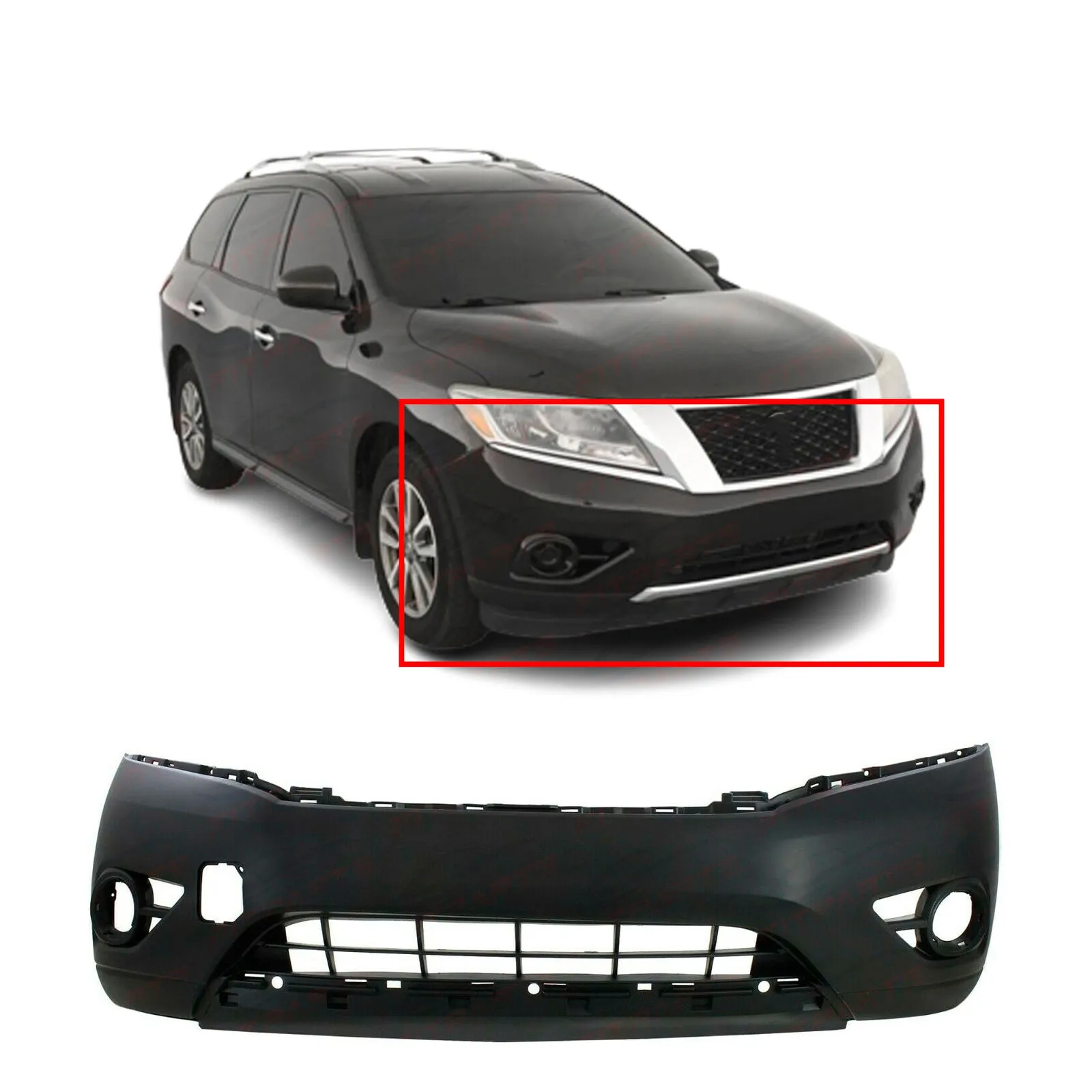 Primed Front Bumper Cover for 2013 2014 2015 2016 Nissan Pathfinder