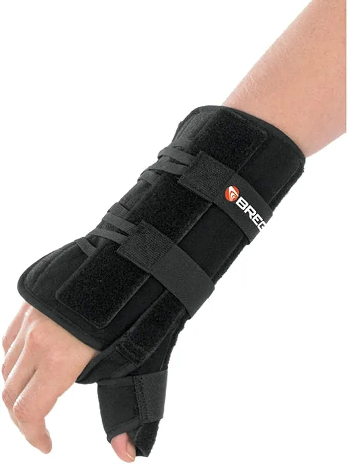 Apollo Wrist Brace with Thumb Spica by BREG, 8 or 10 Length (Right Wrist, 8" Length)