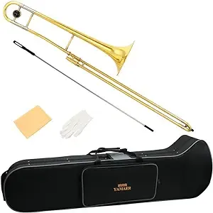 Yamaer Alto Trombone Bb Trombone Instrument for Beginners Student and Adult Learners to play,including(glod)