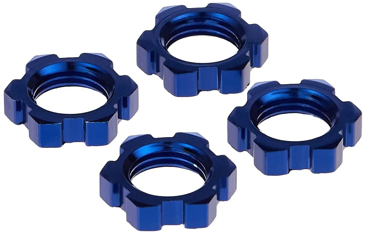 NEW Traxxas 7758 X-Maxx 17mm Blue Aluminum Splined Wheel Nuts - TRA7758