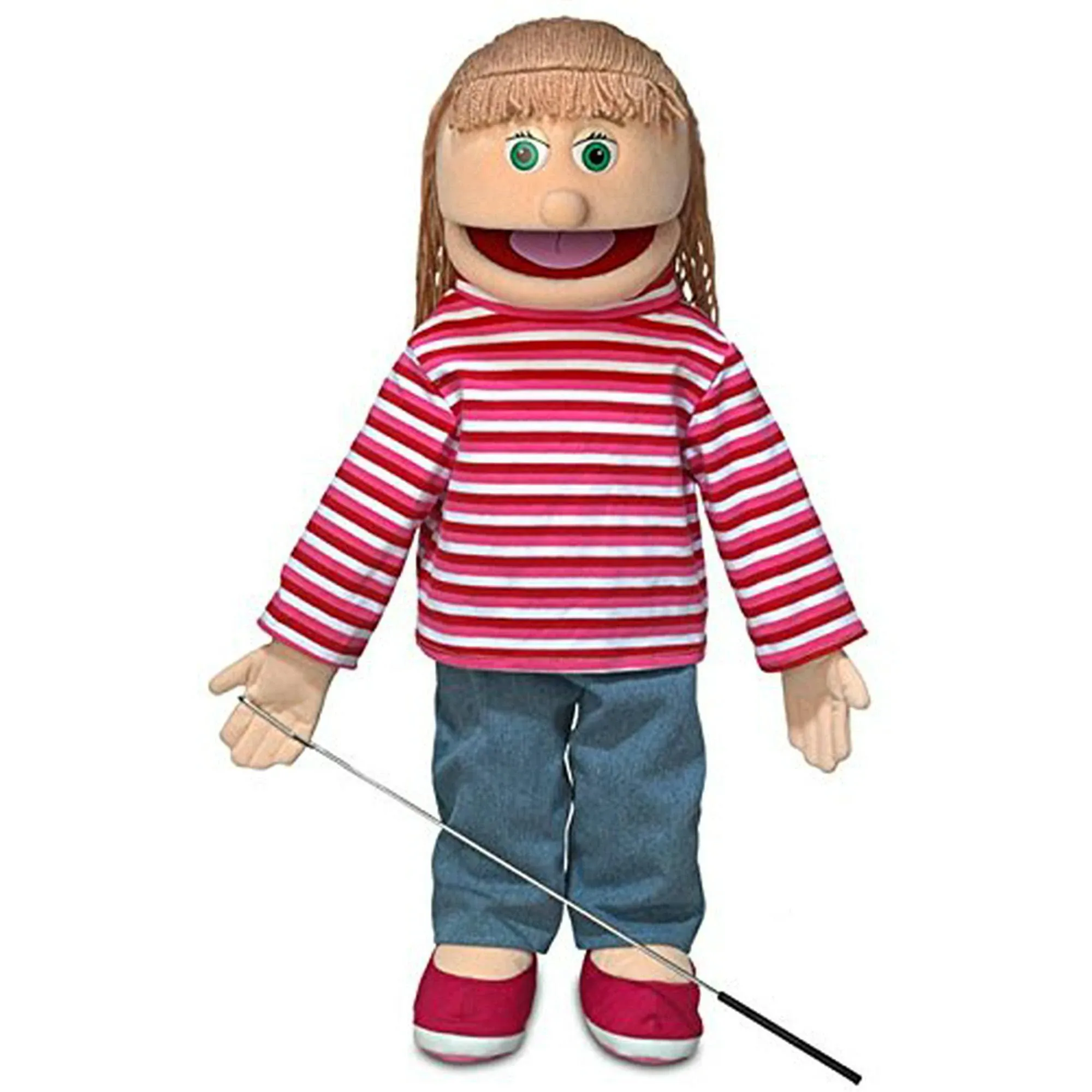 25" Emily, Peach Girl, Full Body, Ventriloquist Style Puppet