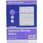 NEW-SEALED Adams Employee Warning Notice, 8.5 x 11 Inches - 100 forms 9060