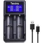 Tectra Smart Speedy LED Universal USB 4-Slots Battery Charger for Li-ion 18650 22650 26650 18490 18350 17670 17500 16340(RCR123) 10440 14500/ Ni-MH