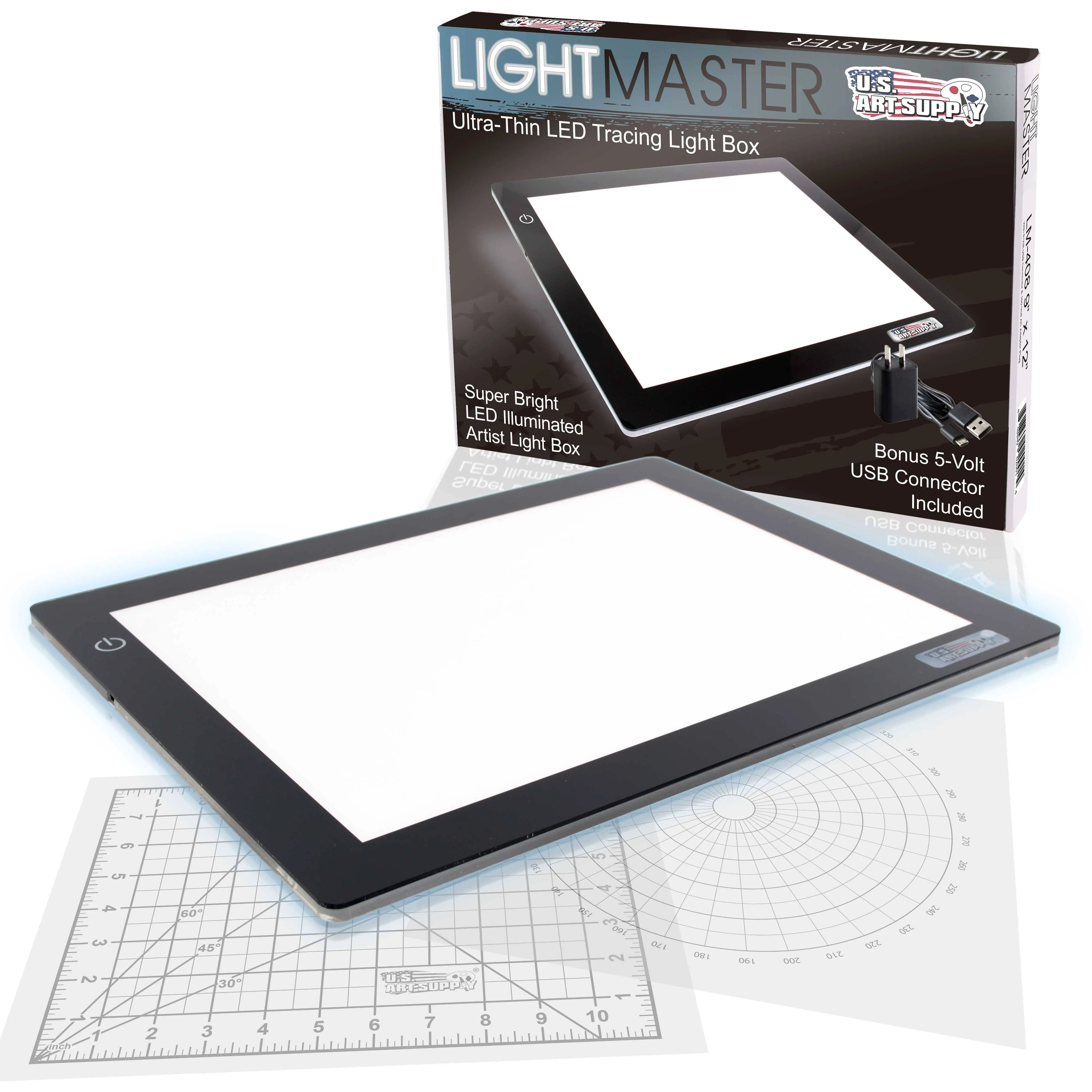 Lightmaster 9&#034; x 12&#034; (A4) Light Box 5V Ultra-Thin Profile w/ USB Power Adapter