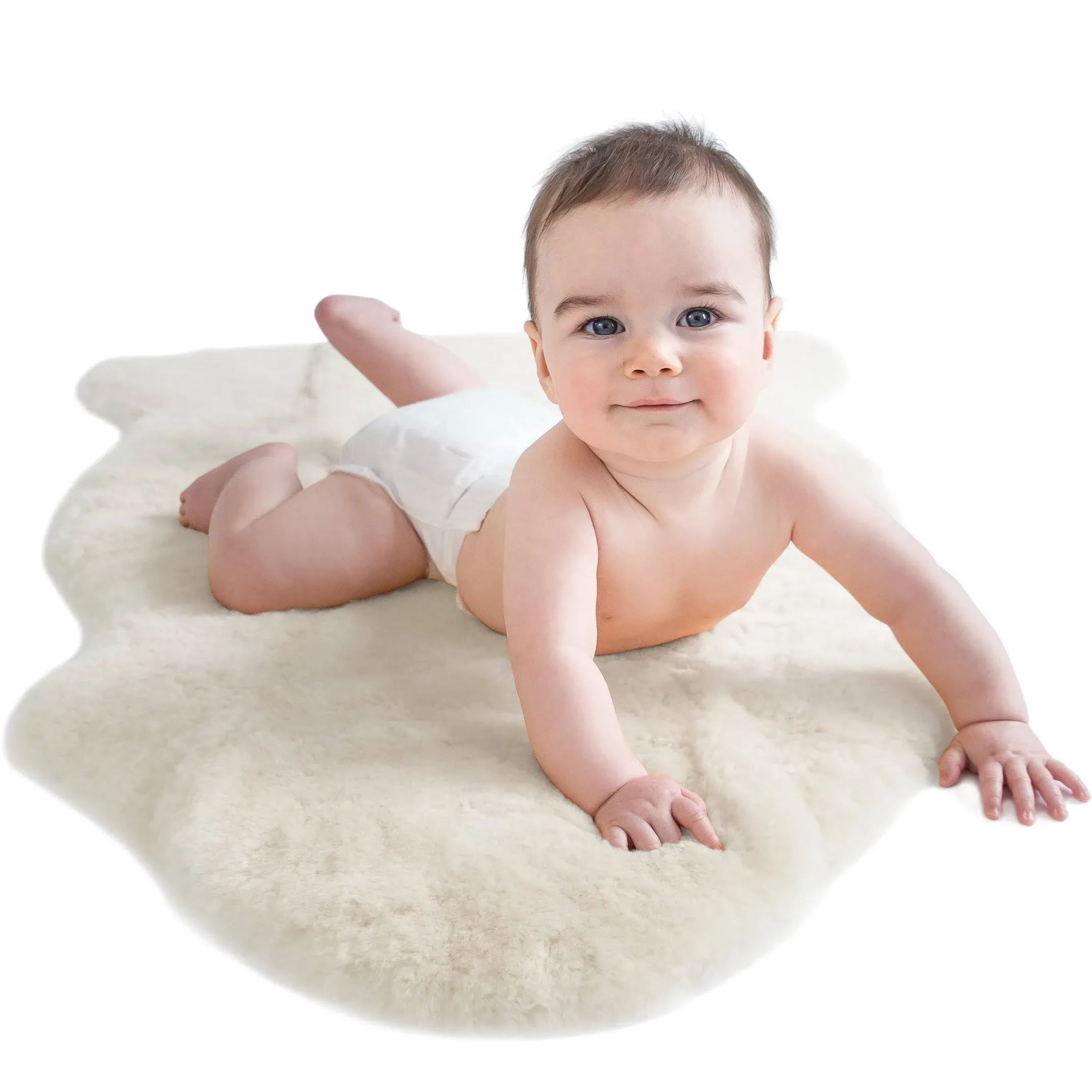 Baby Lambskin Rug, Comfort Underlay, 100% Natural Australian Lambskin Premium Qu