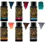 Diamine - 30ml Fountain Pen Ink - Colour Wheel - 6 x Bottles - Autumn Oak, Syrah, Macassar, Earl Grey, Aurora Borealis, Twilight