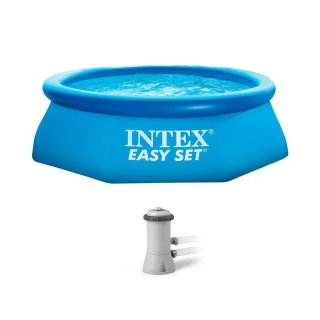 Intex 28101EH Easy Set 6 Foot x 20 Inch Round Above Ground Outdoor Backyard Kids Swimming Pool, 234 Gallons of Water Capacity, Blue