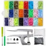 TmppDeco Plastic Snaps with Snap Pliers 460 Sets 24-Colors Snap Buttons for Sewing Snap Fasteners Kit for Sewing Clothing Crafting