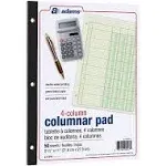 Adams Analysis Pad, 8 1/2in x 11in, 100 Pages (50 Sheets), 4 Columns, Green