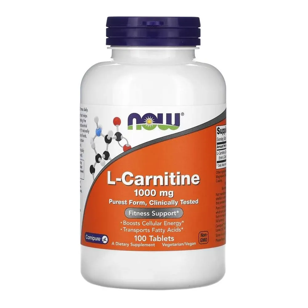 L-carnitina 1000mg Now Foods L-carnitine Tartrate 100 Tablet