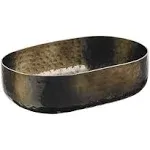 American Metalcraft ABHB69 48 oz. Black Hammered Aluminum Oval Serving Bowl