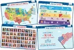 Merka Educational Kids Placemats - Presidents and USA Info Set -