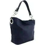 Hobo Shoulder Bag with Big Snap Hook Hardware