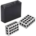 findmall 1 x 2 x 3 Inch Blocks Matched Pair Hardened Steel 23 Holes Accuracy 1 2 3 Block Machinist Milling