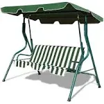 Costway 3 Seats Patio Backyard Canopy Steel Frame Swing Glider Hammock Cushioned