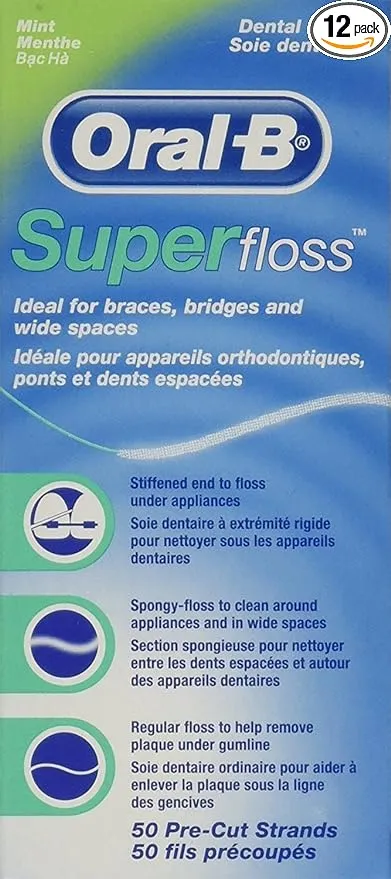 Super Floss Mint Pre-Cut Strands (Pack of 12)