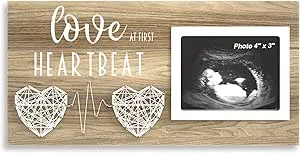 Baby Sonogram Picture Frame for Standard 4" x 3" Ultrasound Photo - Pregnancy Announcements Ideas - Gender Reveal Baby-Shower Gifts - New Mom Expecting Parents to Be Keepsake Gift