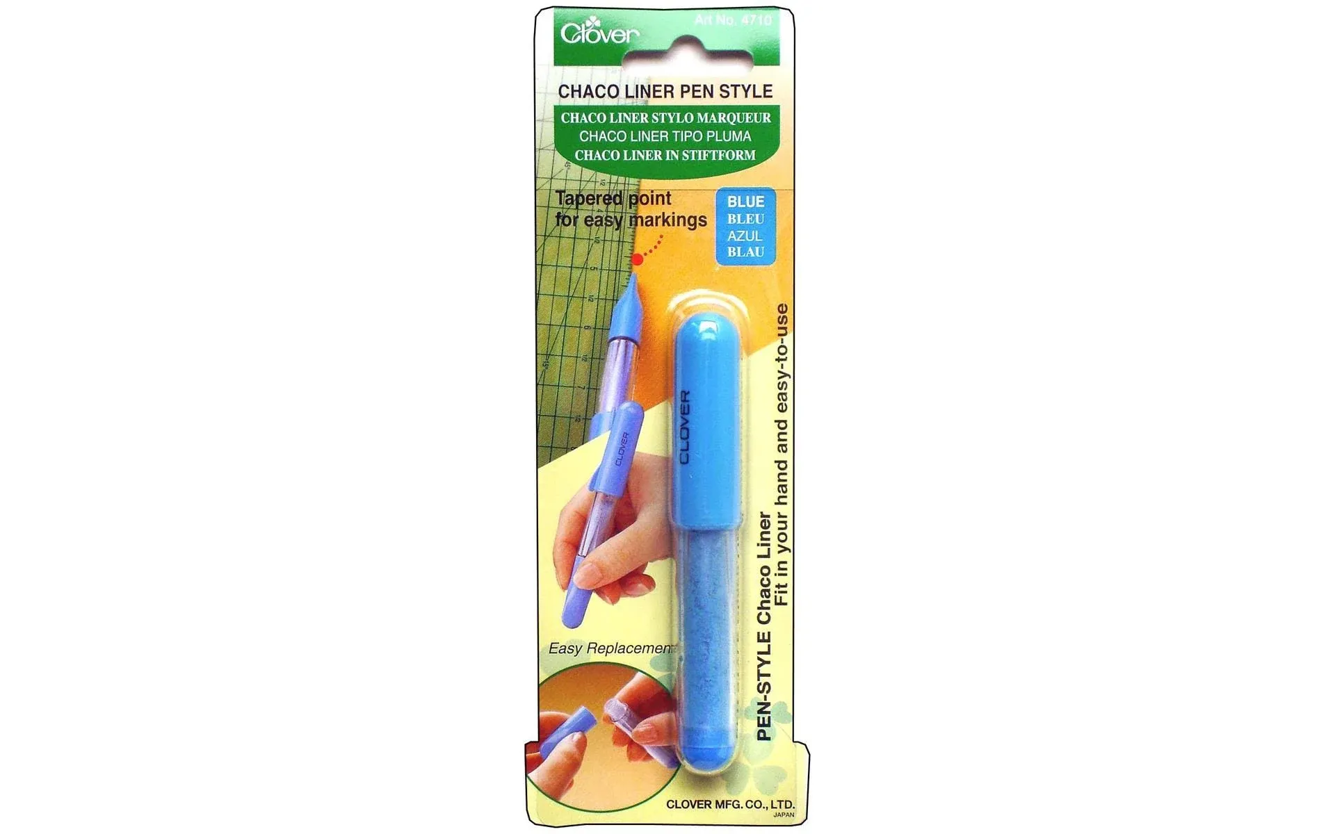 Clover Chaco Liner Pen Style w/Tapered Point for Easy Markings ~YELLOW~ #4713