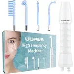 High Frequency Wand - UUPAS Portable 4 in 1 Blue High Frequency Skin Facial Machine with 4 Pcs Tubes for Home Use - Skin Tightening Machine for Acne