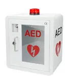 Wensha AED Defibrillator Wall Mounted Cabinet, Metal Steel Plate Storage Cabinet with Alarm and Light, fits All Brands Cardiac Science, 14.2 x 7.9 x 15.8 Inch